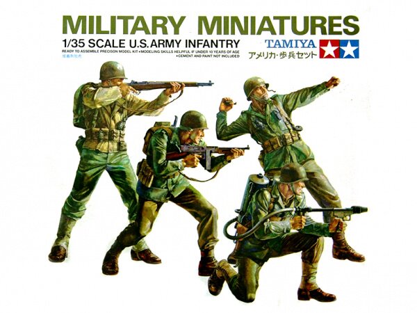 модель Американские пехотинцы в атаке (4 фигуры) с 8 видами оружия 
